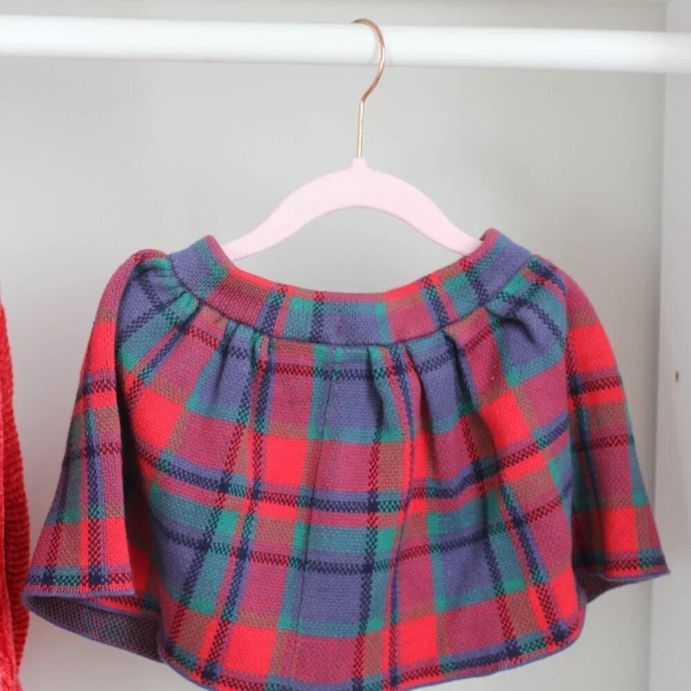 Sweater and plaid skirt set for toddler girl